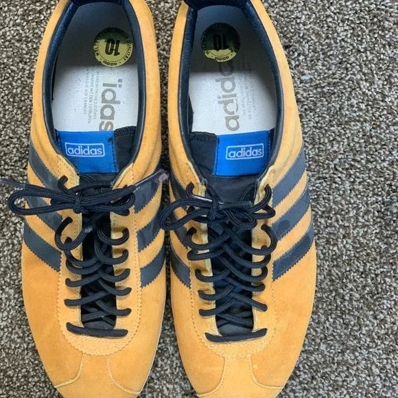 adidas | Shoes | Vintage Adidas Sued Black And Gold Gazelle Size | Poshmark